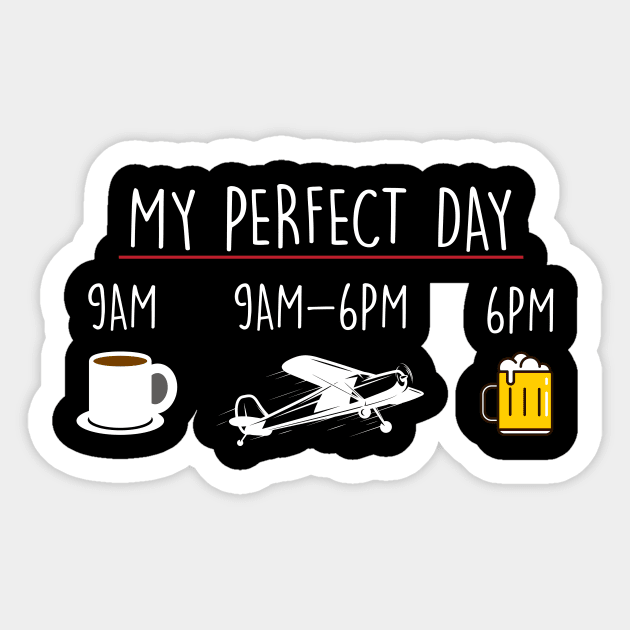 My Perfect Day Coffee Flying Beer Sticker by thingsandthings